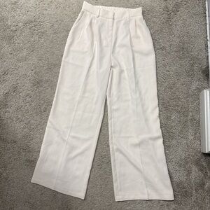 Chic Cream Wide-Leg Women's Pants